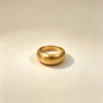 PHO-R01  |  Luna Matte Gold Dome Ring - Image 2