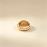 PHO-R01  |  Luna Matte Gold Dome Ring - Image 3
