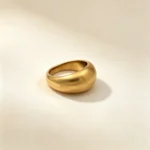 PHO-R01  |  Luna Matte Gold Dome Ring
