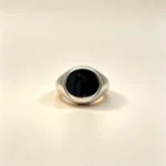 Onyx Black Signet Silver Ring
