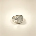 Onyx Black Signet Silver Ring - Image 2
