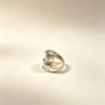 Fluid Wave Sculpture Silver Ring - Image 2
