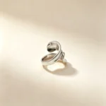 Fluid Wave Sculpture Silver Ring - Image 3