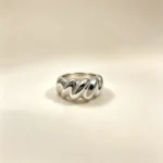 Bold Croissant Dome Silver Ring