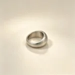 Soft Brushed Silver Dome Ring - Image 2