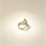 Split Leaf Silver Open Ring - Image 2