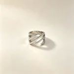 Angular Geometric Silver Open Ring