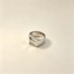 Angular Geometric Silver Open Ring - Image 3