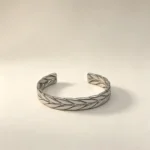Wheat Woven Silver Cuff Bracelet