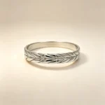 Wheat Woven Silver Cuff Bracelet - Image 2