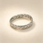Wheat Woven Silver Cuff Bracelet - Image 3