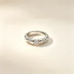 Croissant Twist CZ Silver Ring - Image 2