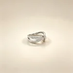 Eternal Crossover CZ Silver Ring - Image 2